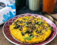 Roasted Pumpkin Rava Dhokla Recipe - Sooji Dhokla