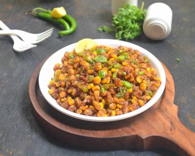 कुरकुरे मक्का और शिमला मिर्च चाट रेसिपी - Corn And Bell Peppers Chaat