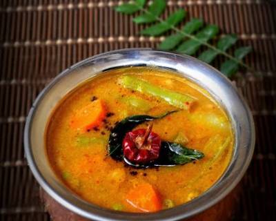 Karwar Style Khatkhate Recipe (Mixed Vegetable Curry With Toor Dal & Coconut)