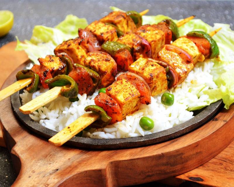 Paneer Shashlik Sizzler Recipe