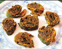 Konkani Style Pathravade/Pathrode Recipe-Colocasia Leaves Snack