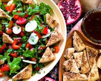 Fattoush With Za'atar, Sumac and Pomegranate Molasses Recipe - Traditional Lebanese Salad