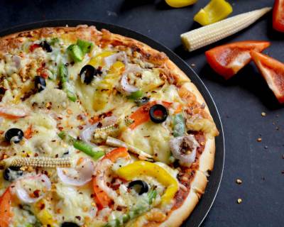 Garlic Crust Vegetable Pizza Recipe