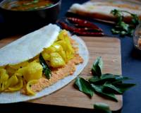 मसाला डोसा रेसिपी लाल चटनी के साथ - Masala Dosa With Red Chutney Recipe