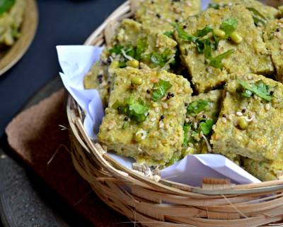 Sprouted Moong Dhokla Recipe