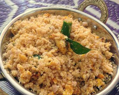 Kerala Style Puttu Upma Recipe With Scrambled Eggs