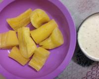 Kerala Style Tapioca with Coconut Curd Chutney Recipe