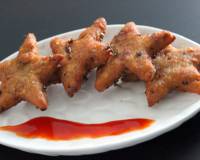 Poha Stars Recipe (Poha Potato Fritters Flavoured With Kasuri Methi)
