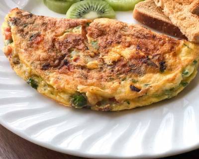 Mushroom Masala Cheese Omelette Recipe