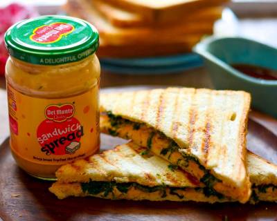 Spinach And Corn Sandwich Recipe Flavored With Sandwich Spread 