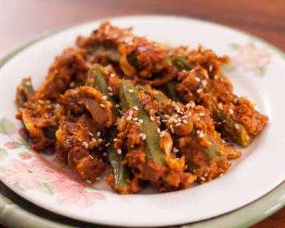 Stuffed Bhindi Recipe With Peanuts