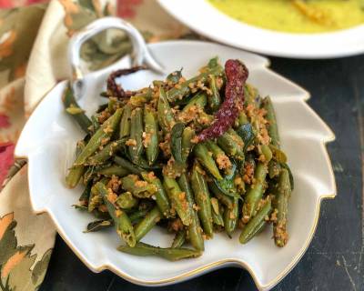 Green Beans Poriyal Recipe With Peanuts & Sesame Recipe