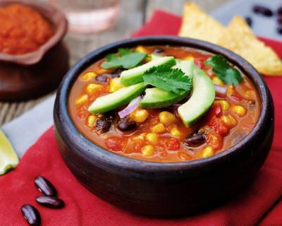 वेजिटेबल टॉर्टिला सूप रेसिपी - Vegetable Tortilla Soup Recipe