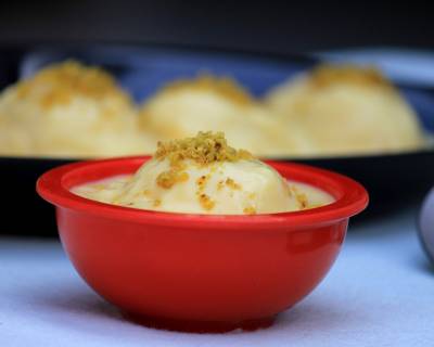 Rasgulla Custard Pudding Recipe