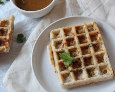 Onion-Tomato Dosa Savoury Waffles Recipe