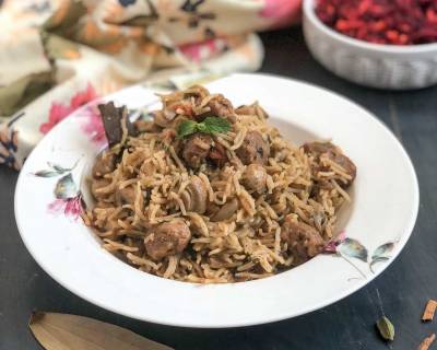 Pudina Mushroom And Soya Biryani Recipe