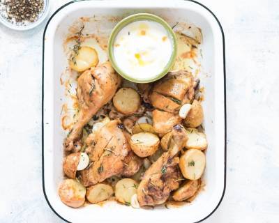 Lebanese Style Baked Chicken and Potatoes Recipe