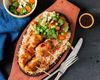 Mushroom Cutlet Vegetarian Sizzler Recipe