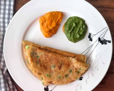 Try This Quick & Easy Breakfast - Spring Onion Dosa, Chutney & Chai