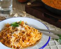 Spaghetti Pasta Recipe In Roasted Pumpkin Sauce