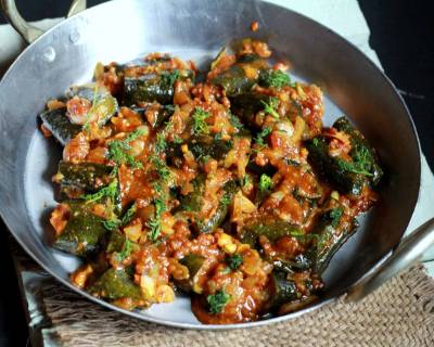 Stuffed Gilka Recipe (Maharashtrian Style Stuffed Silk Squash)