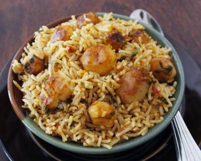 Baby Potatoes Pulao Recipe - Aloo Pulao Recipe