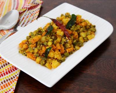 Mixed Vegetables Ajethna Recipe - Mangalorean Style Mixed Vegetables Sabzi