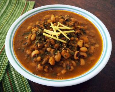 Punjabi Lobia Masala Recipe (Punjabi Style Black Eyed Beans Curry)