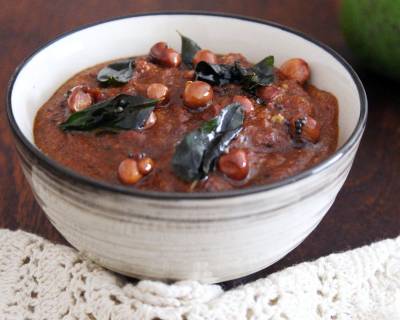 Raw Mango Puliyogare Gojju Recipe With Peanuts