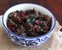Tambdi Bhaji Recipe - Goan Style Red Amaranth Stir Fry