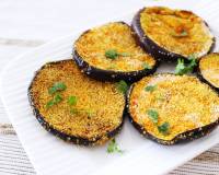 Konkani Style Vaingana Kaap Recipe - Shallow Fried Eggplant With Semolina