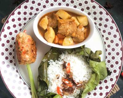 Vietnamese Dinner: Chicken Curry, Rice Pockets & Lemongrass Shrimp Skewers 