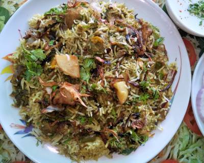 Hyderabad Soy Biryani Recipe With Vegetables & Palak 