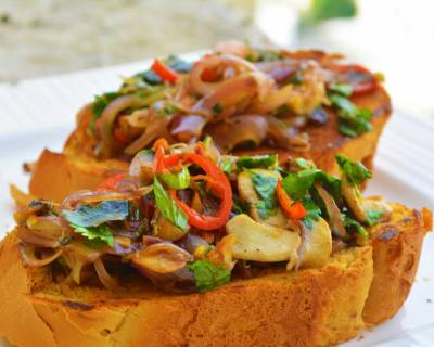 Basil And Mushroom Toast With Thai Red Chilli Recipe