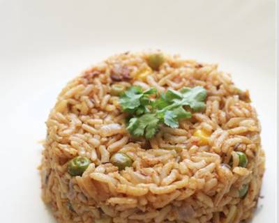 Dhaba Style Tawa Pulao Recipe - Masala Brown Rice Tawa Pulao
