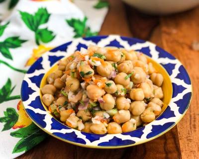 Chatpata Kabuli Chana Salad - Chickpea Salad Recipe 