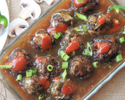 Mushroom Manchurian Gravy Recipe