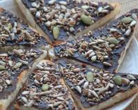 Chocolate Toast Recipe Topped With Pumpkin & Sunflower Seeds