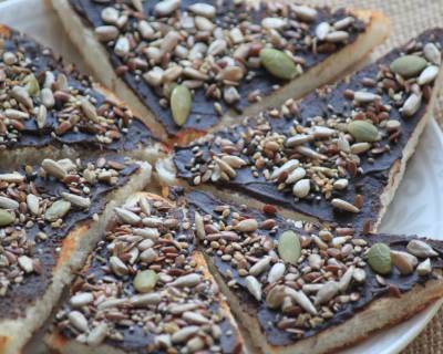 Chocolate Toast Recipe Topped With Pumpkin & Sunflower Seeds