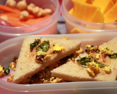 Scrambled Paneer Sandwich Recipe