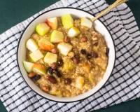 Jaggery Sweetened Apple Oatmeal Recipe 