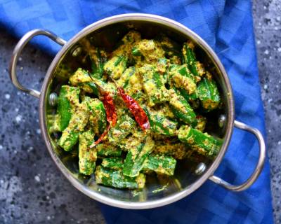 Assamese Bhendir Sorsori Recipe (Okra In Mustard Sauce)