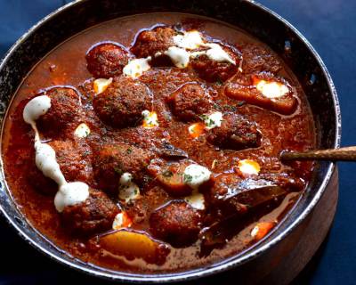 Kashmiri Style Shab Deg Recipe-Mutton Kofta and Turnip Curry