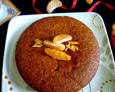 Eggless Whole Wheat Orange Cake Recipe