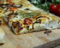 Focaccia With Cherry Tomatoes & Caramelized Onion Recipe
