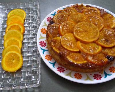 Upside Down Choco Orange Cake Recipe