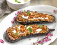 Baked Eggplant Stuffed with Red Lentil Hummus Recipe