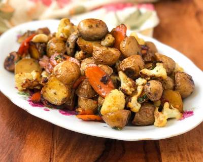 Pan Roasted Herbed Baby Potato Recipe With Vegetables 