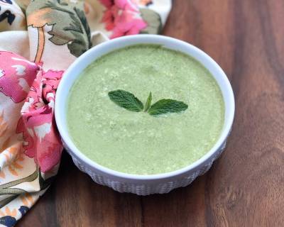 Pudina Dahi Chutney Recipe- Mint Yoghurt Dip 