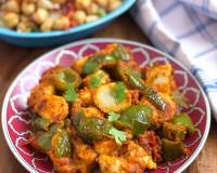 Arbi Shimla Mirch Sabzi Recipe – Colocasia Capsicum Sabzi